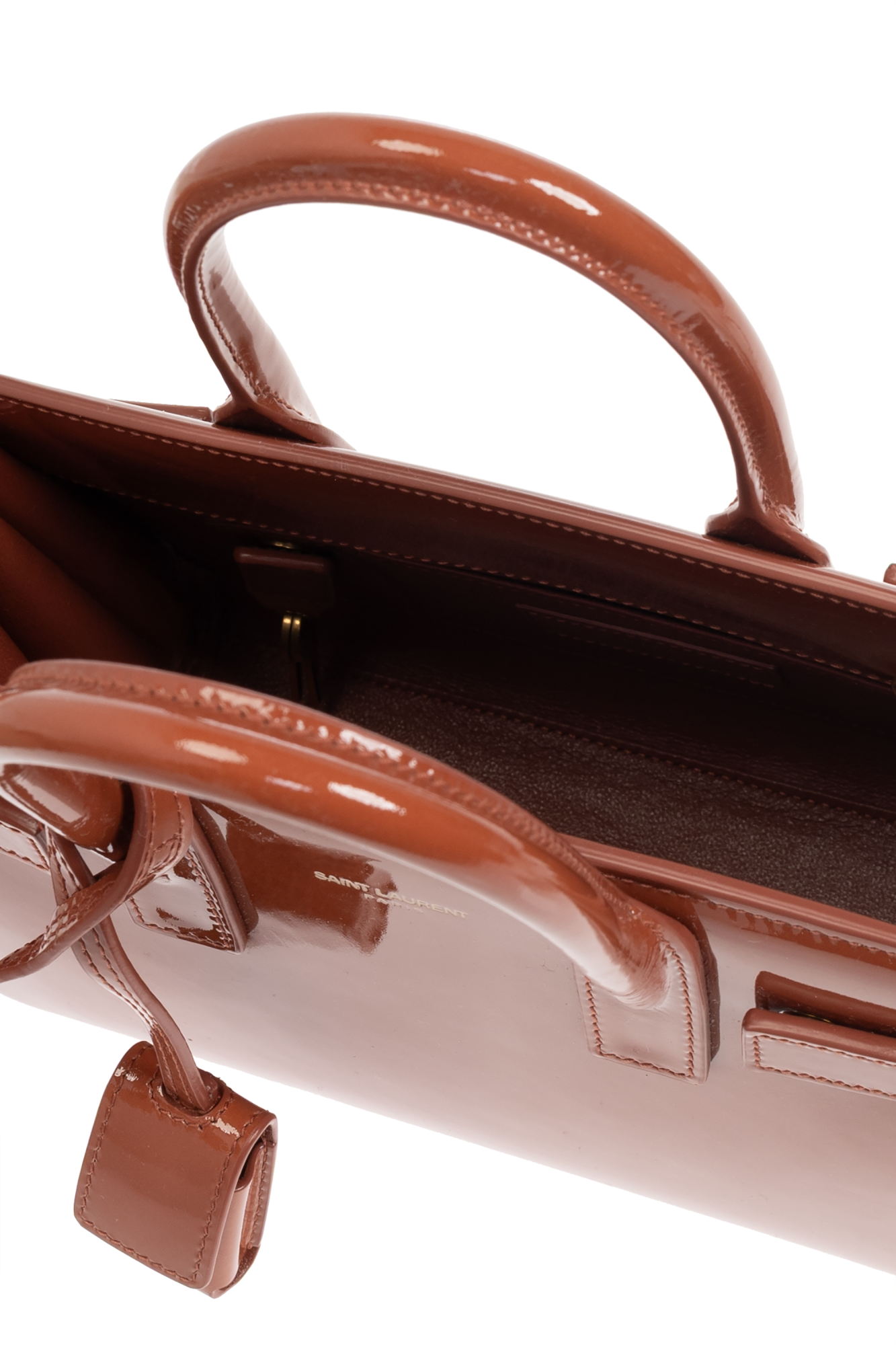 ハンドバッグ SAINT LAURENT BRICK LEATHER NANO SAC DE JOUR HANDBAG Saint Laurent Nano Sac De Jour bag for Women - Burgundy in